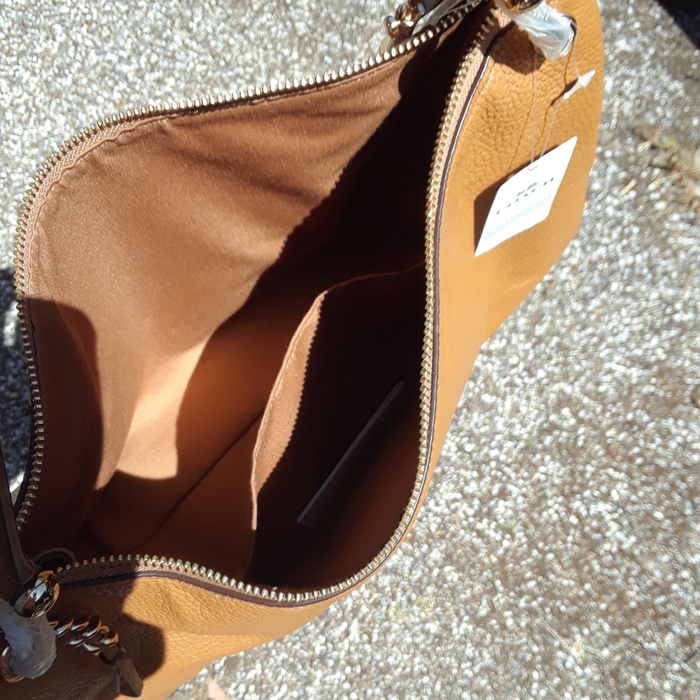 Coach Light Saddle Pebble Leather Mia Shoulder Bag F28966 IMLQD - Picture 2 of 12